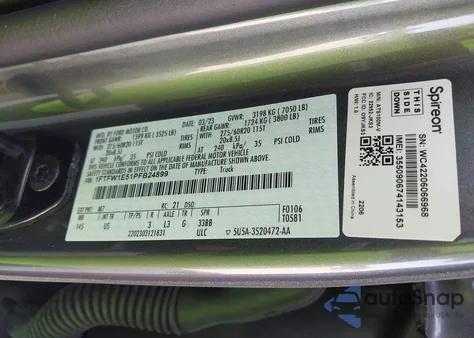 2023 Ford F-150 Xlt from USA, damaged, VIN 1FTFW1E51PFB24899